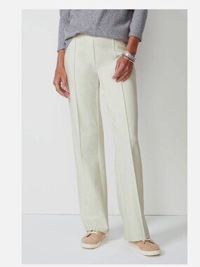 J Jill Size M Medium Wearever Collection Cream Pintuck Pants